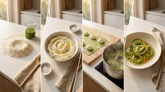 Kräuter-Ravioli selbst gemacht: mit Ricotta-Füllung und Tomaten-Butter in 30 Minuten