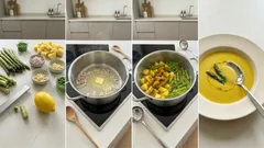 Cremige Gemüsesuppe mit grünem Spargel – schnell gekocht, ganz ohne Mehl