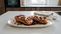 Karamellisierter Ofenkürbis mit Honig-Balsamico – mit Feta, Walnüssen & Granatapfel