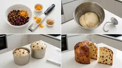 Panettone aus Mailand: lockerer Früchte-Hefekuchen mit Orange, Rosinen & Kirschen