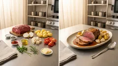 Rinderbraten im Römertopf: zart geschmort mit Kartoffeln und Gemüse – fast ohne Aufwand